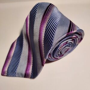 Robert Talbott Tie Mens 60x3.25 Best of Class 100% Silk Blue Purple Striped